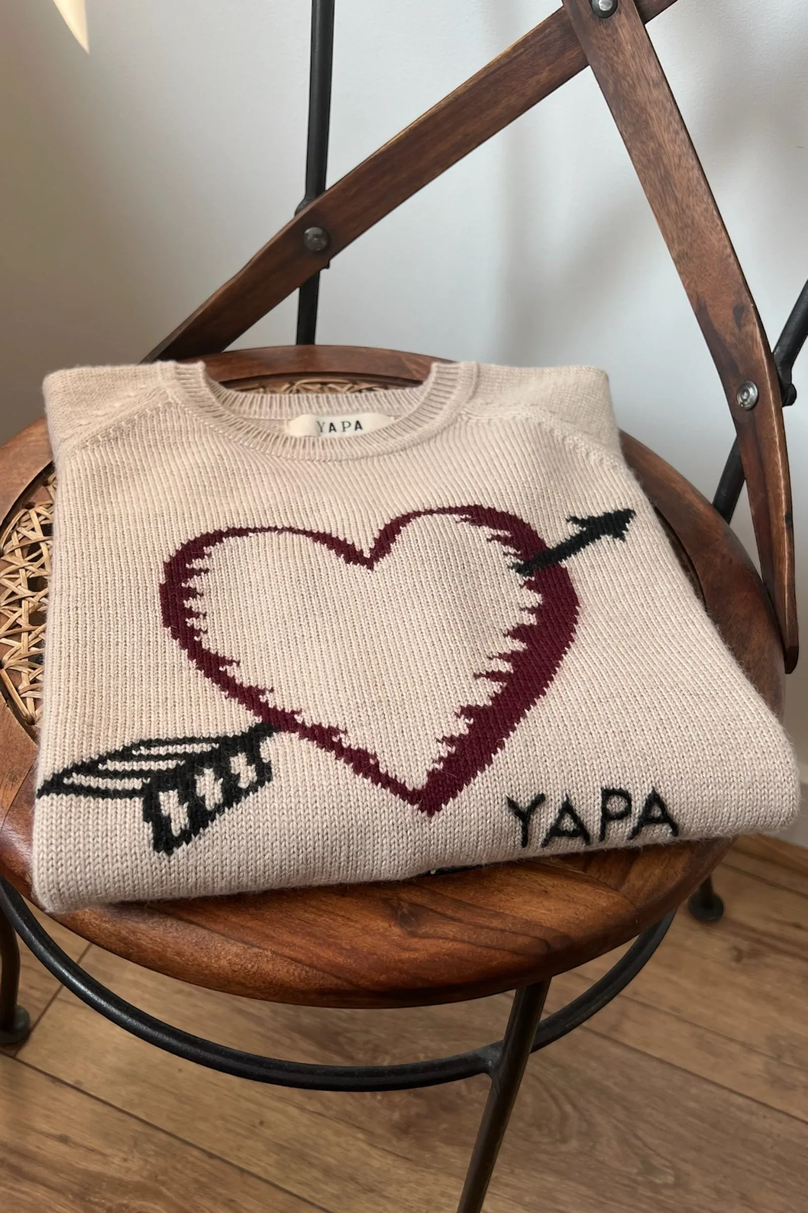 Baby Alpaca wool sweater with a heart