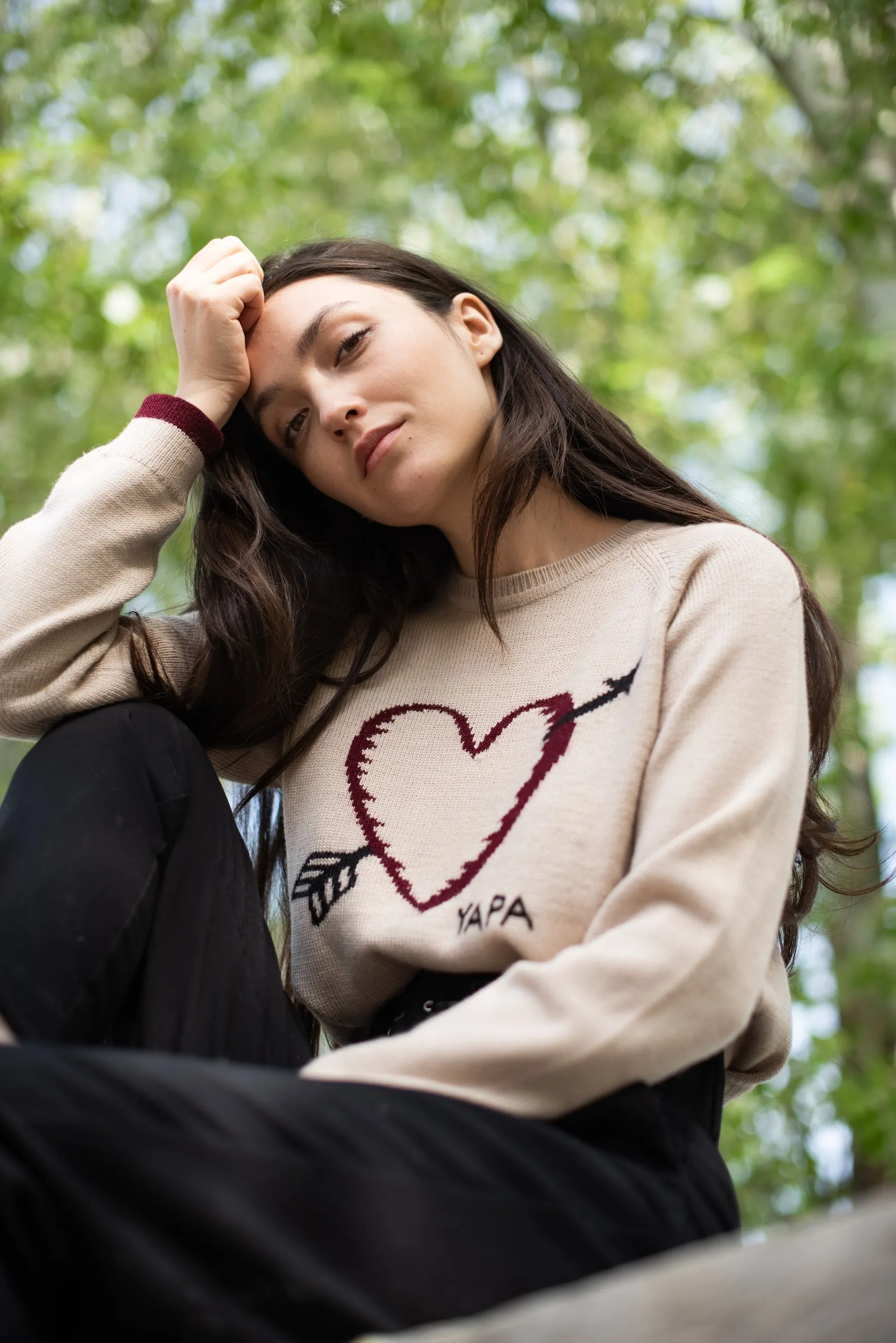 Baby Alpaca wool sweater with a heart