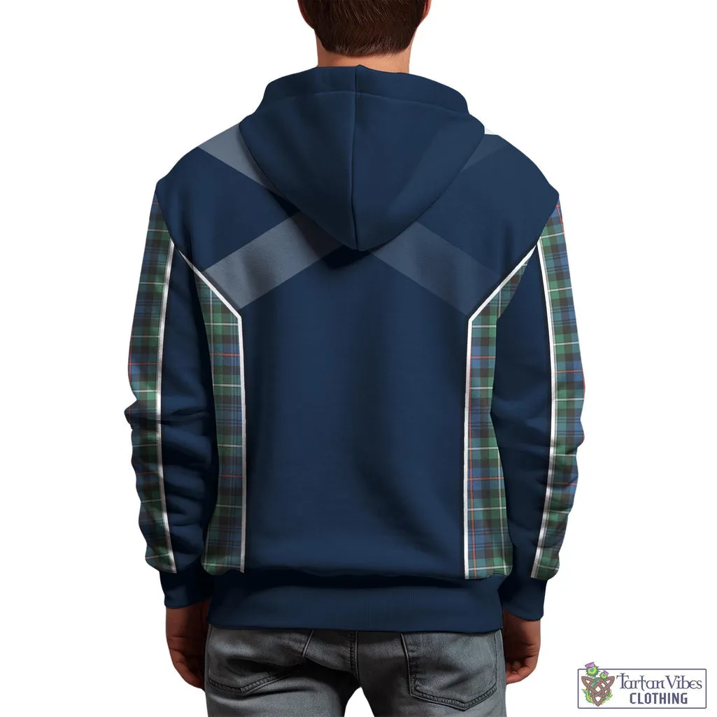 Baillie Ancient Tartan Hoodie with Family Crest and Scottish Thistle Vibes Sport Style