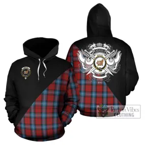 Baillie of Polkemmet Red Tartan Hoodie with Family Crest and Military Logo Style