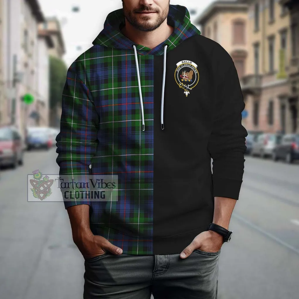 Baillie Tartan Hoodie with Family Crest and Half Of Me Style