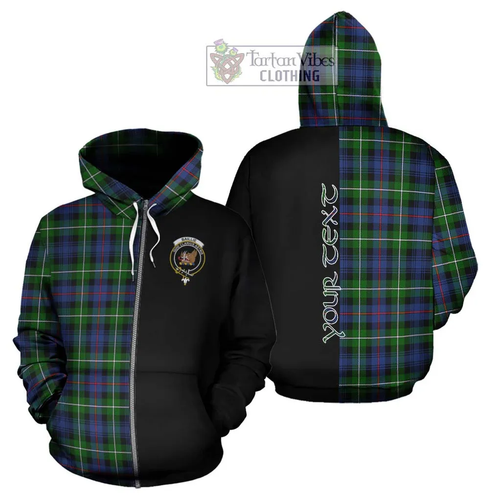 Baillie Tartan Hoodie with Family Crest and Half Of Me Style