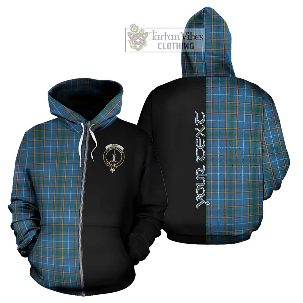 Bain Tartan Hoodie with Family Crest and Half Of Me Style