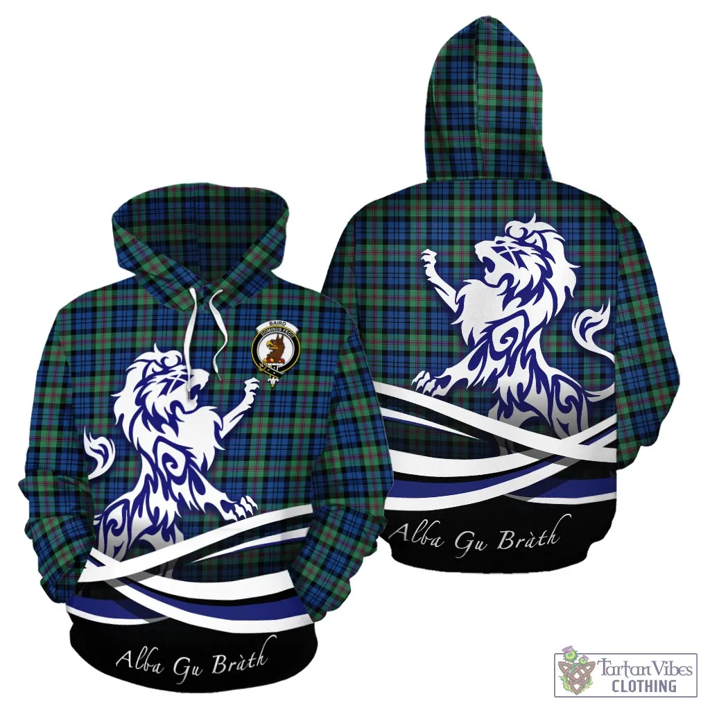 Baird Ancient Tartan Hoodie with Alba Gu Brath Regal Lion Emblem