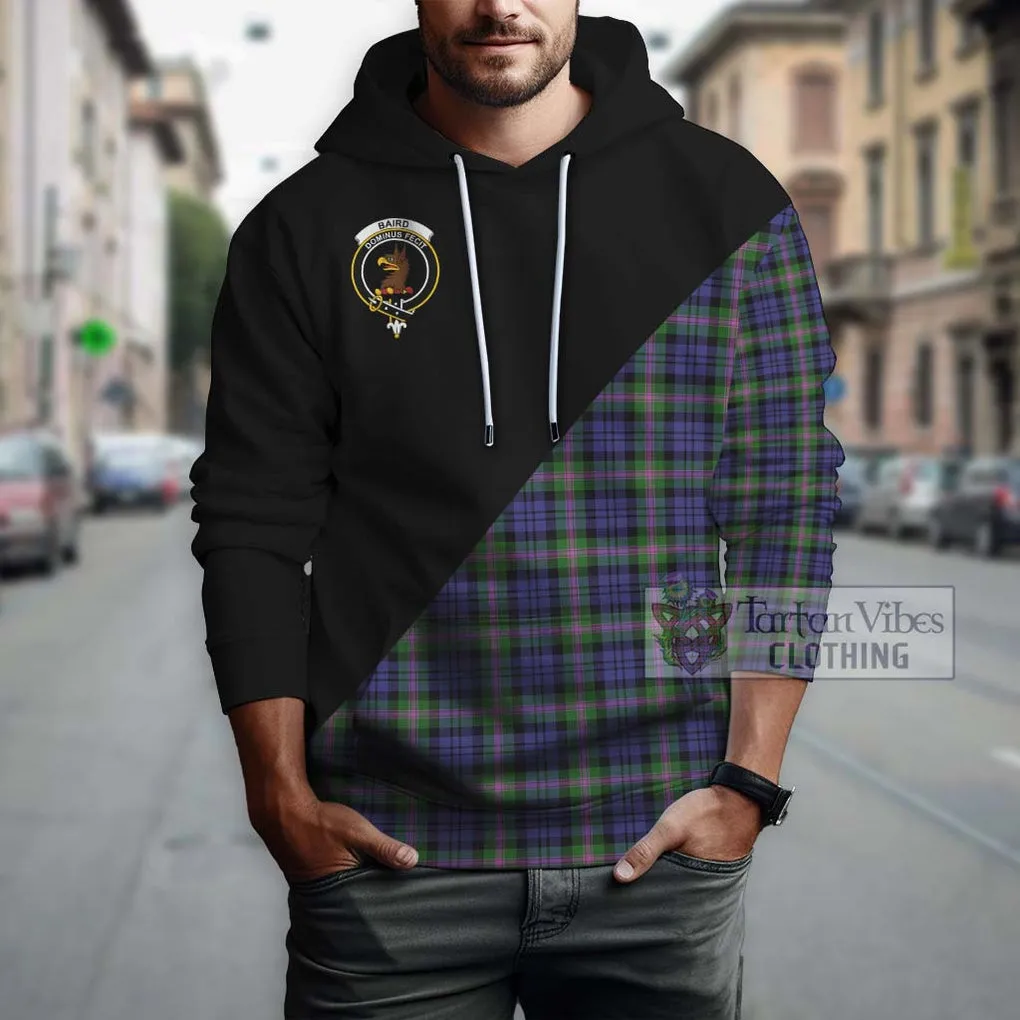 Baird Modern Tartan Hoodie with Family Crest and Military Logo Style