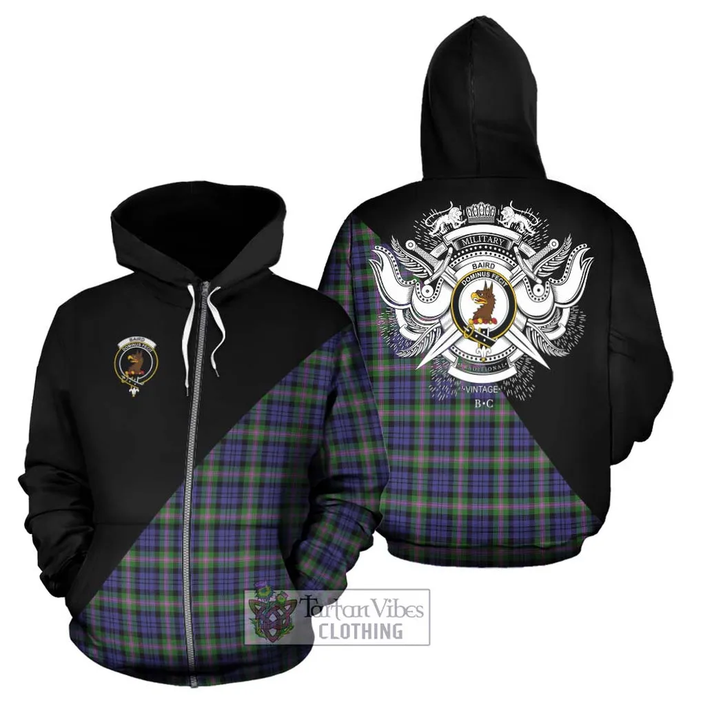 Baird Modern Tartan Hoodie with Family Crest and Military Logo Style