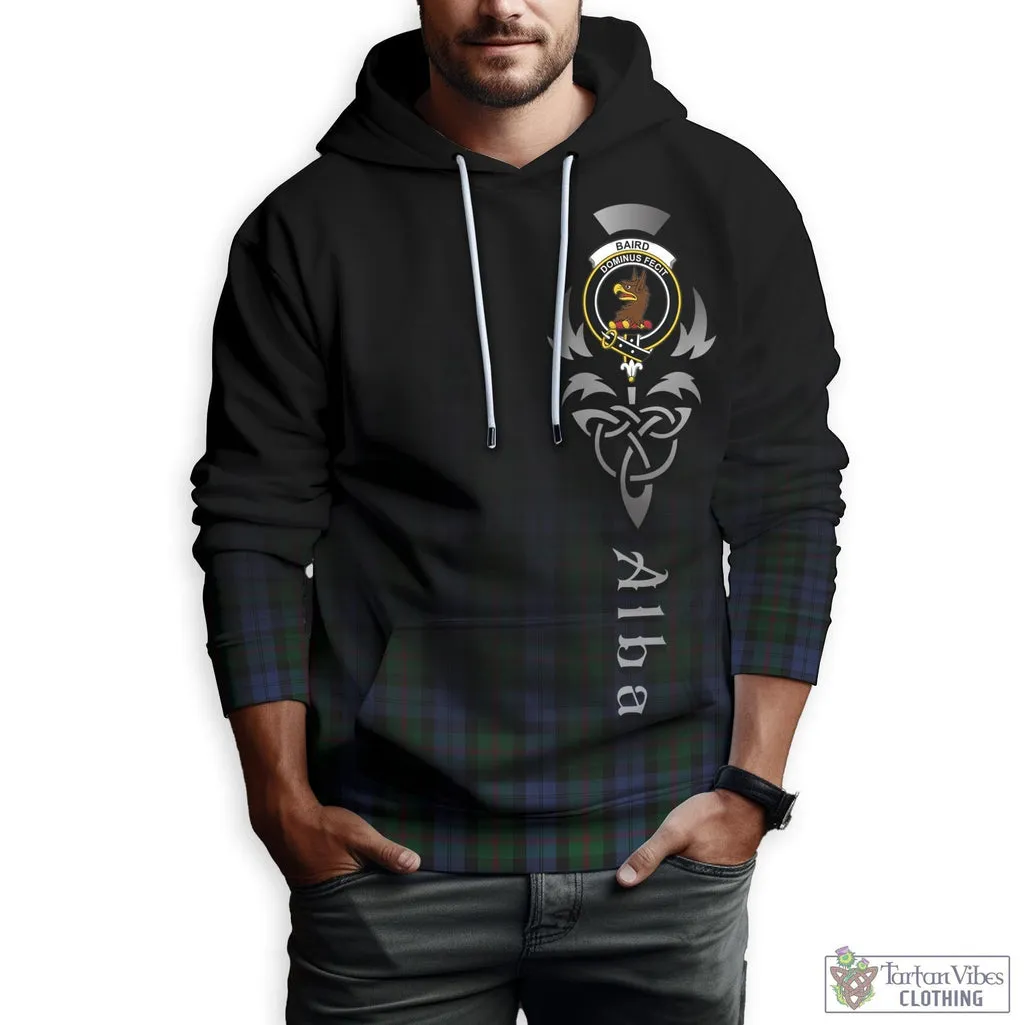 Baird Tartan Hoodie Featuring Alba Gu Brath Family Crest Celtic Inspired