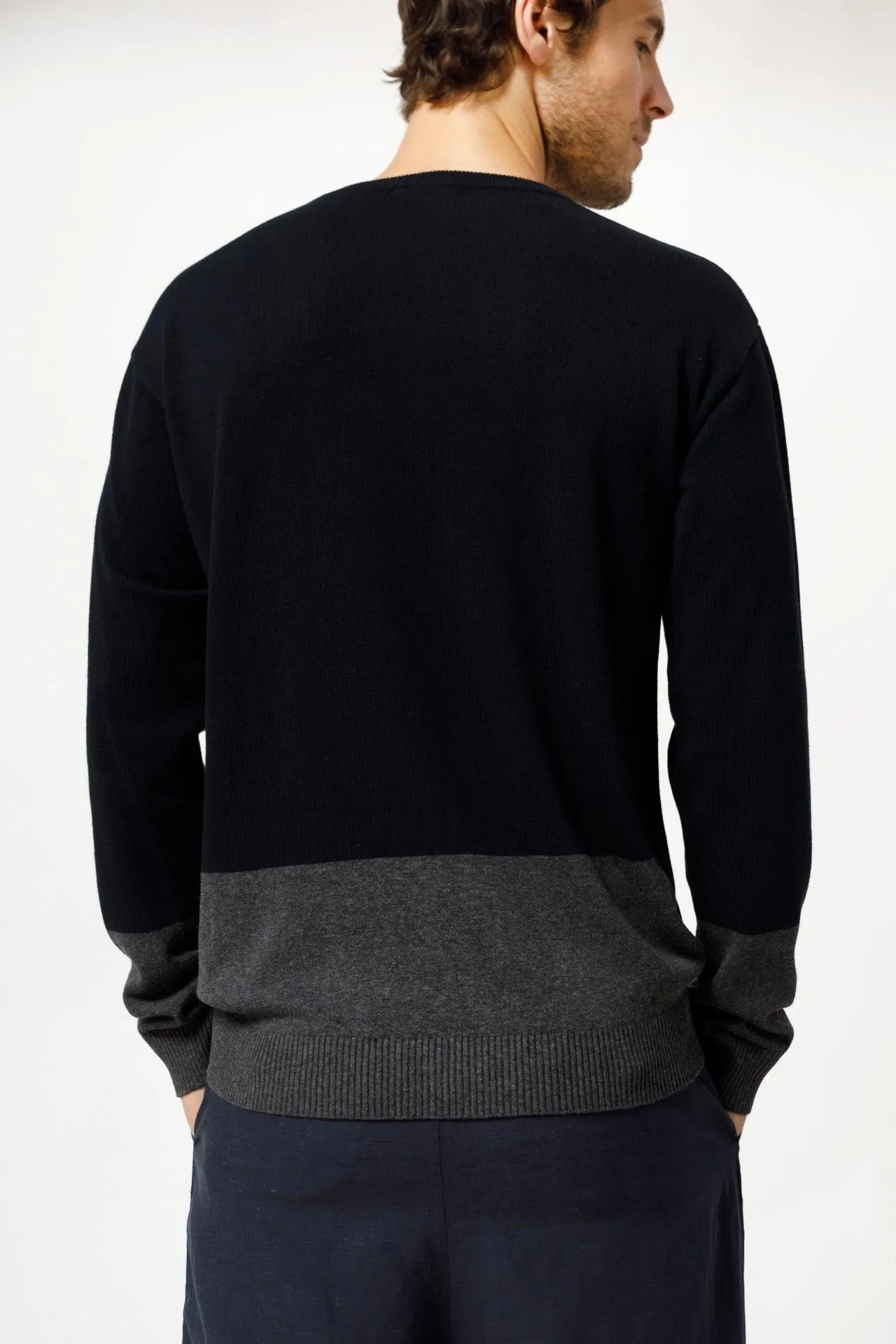 Bamboo Color Block Two-Tone Sweater