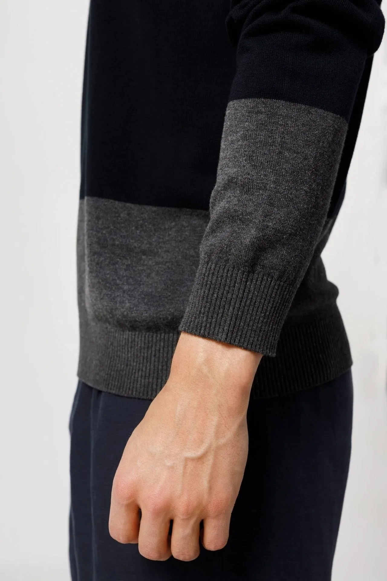 Bamboo Color Block Two-Tone Sweater