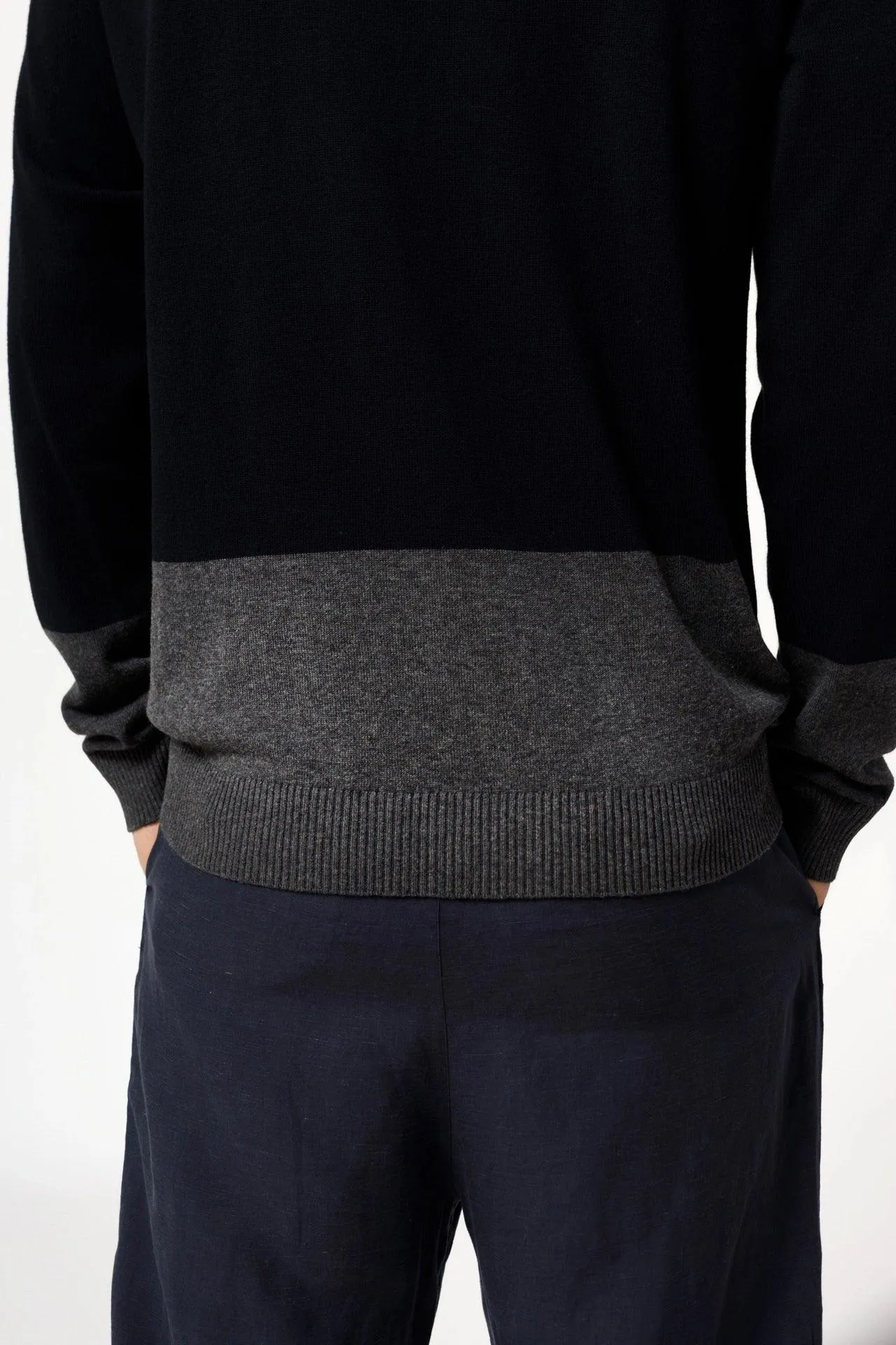 Bamboo Color Block Two-Tone Sweater