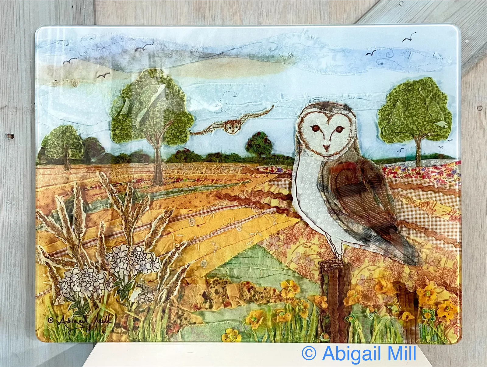 Barn Owl Glass Worktop Surface Protector