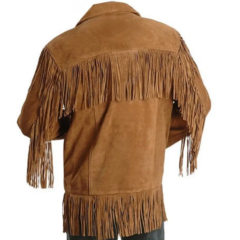 Best Style Leatheray Men's Western cowboy jacket with Fringes