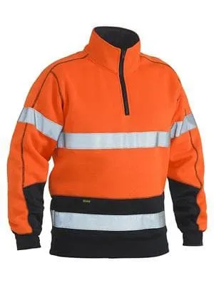 Bisley Workwear Taped Hi Vis Fleece Zip Pullover BK6989T