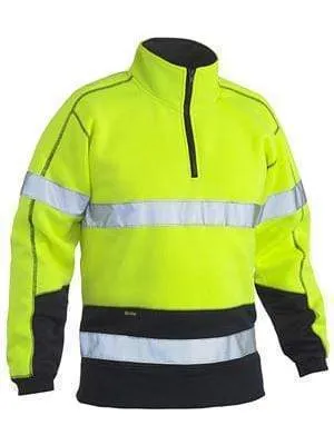 Bisley Workwear Taped Hi Vis Fleece Zip Pullover BK6989T