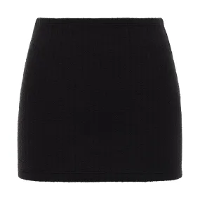 Black Terry Rib Micro Skirt