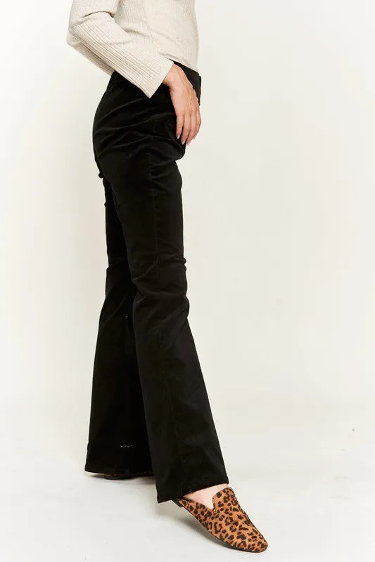 Bohemian Corduroy Button Front Flare Pants