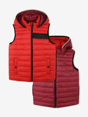 BOSS Boys Reversible Gilet in Red