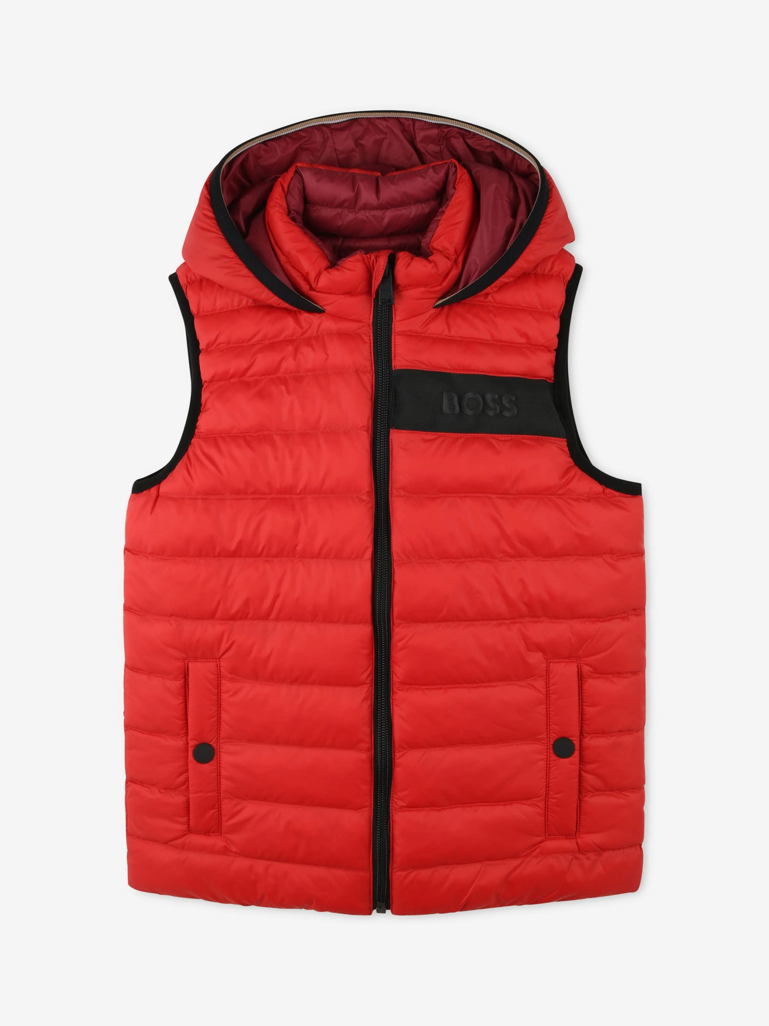 BOSS Boys Reversible Gilet in Red