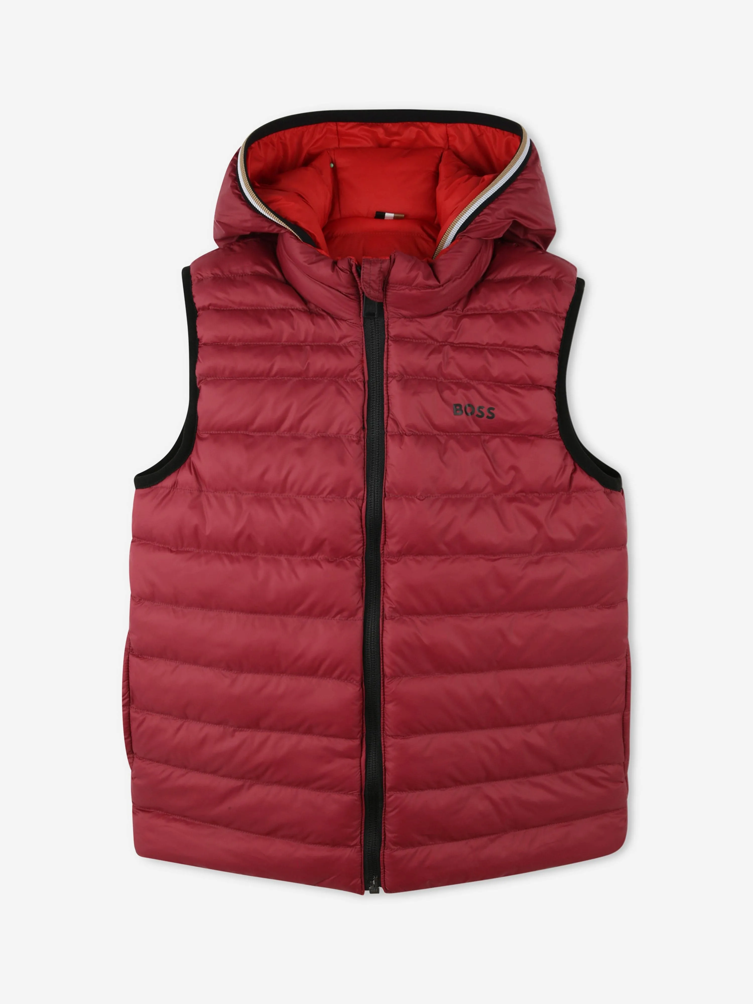 BOSS Boys Reversible Gilet in Red