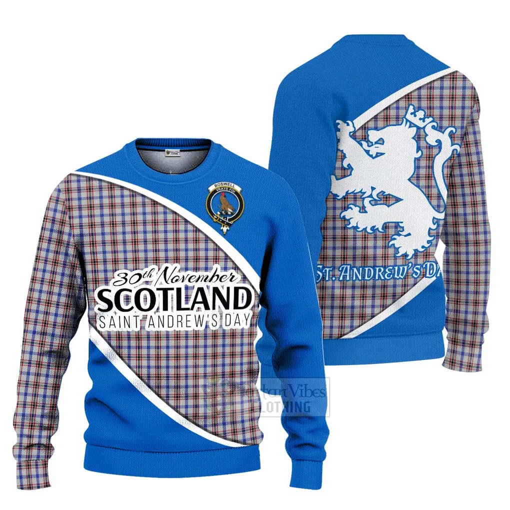 Boswell Family Crest Tartan Ugly Sweater Celebrate Saint Andrew's Day in Style