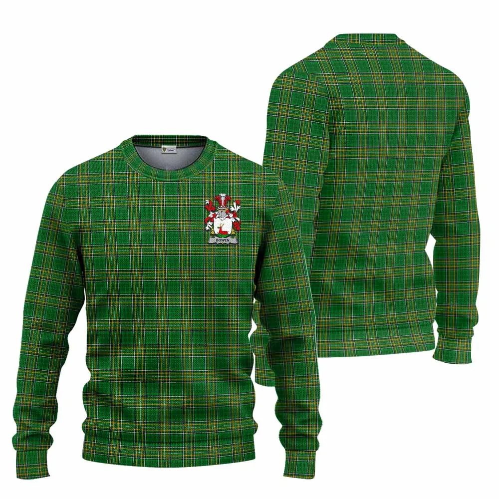 Bowen Irish Clan Tartan Knitted Sweater with Coat of Arms