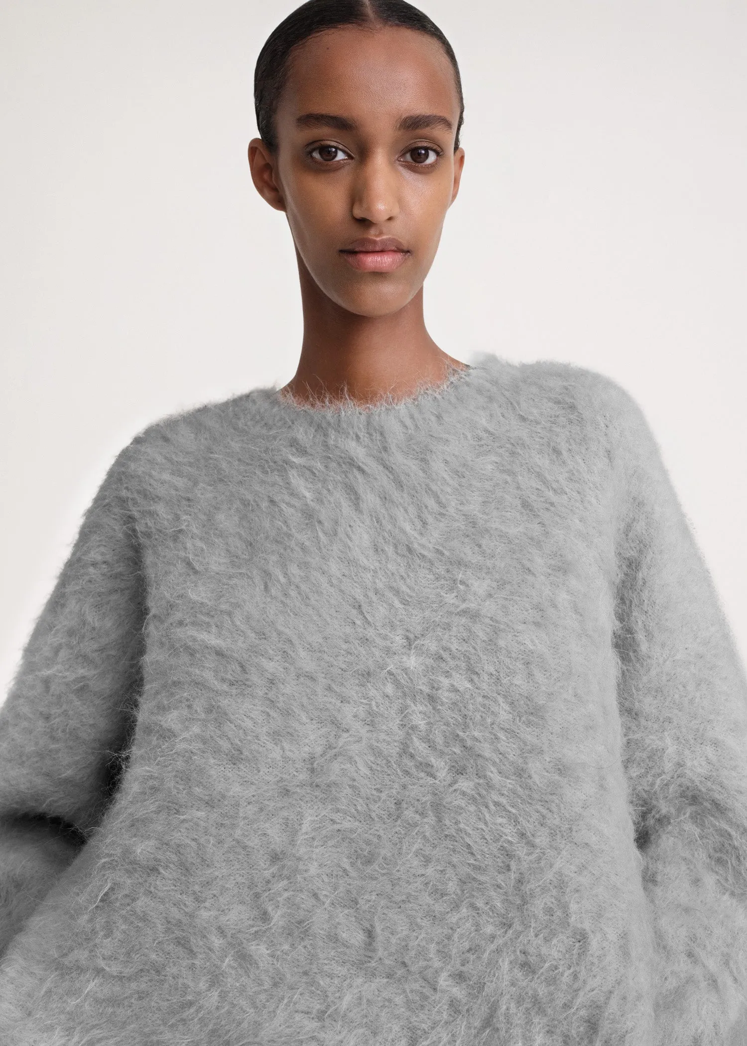 Boxy alpaca knit grey mélange