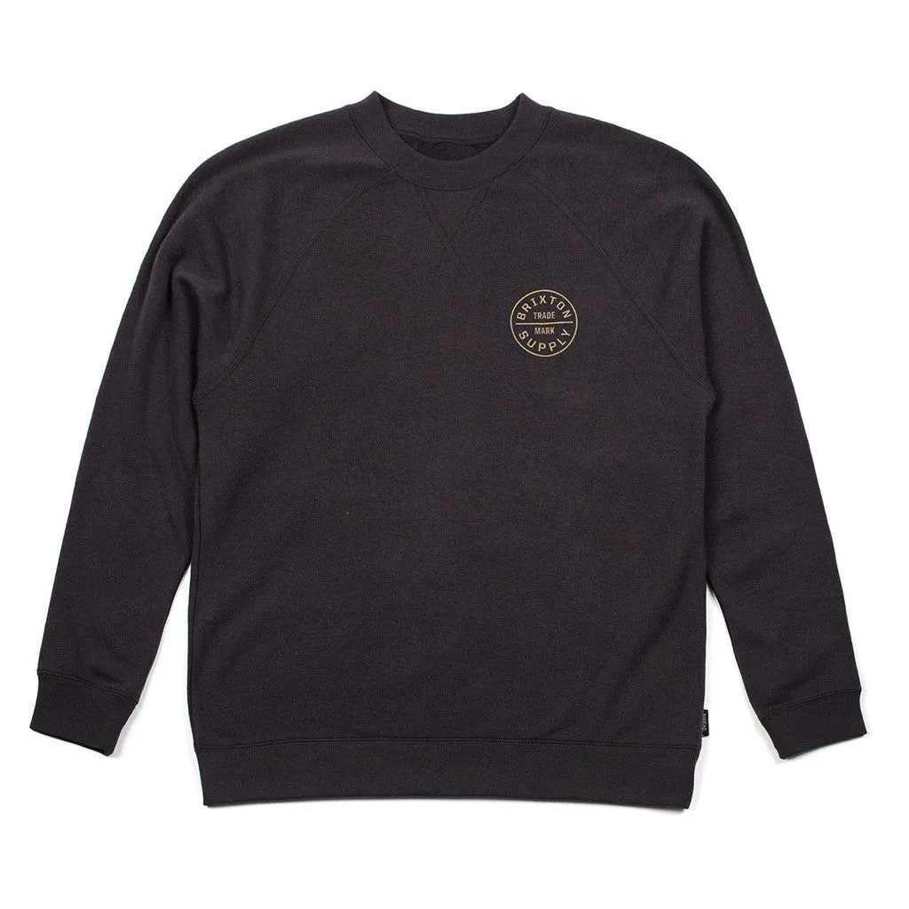 Brixton - Oath Crew Men's Fleece, Washed Black