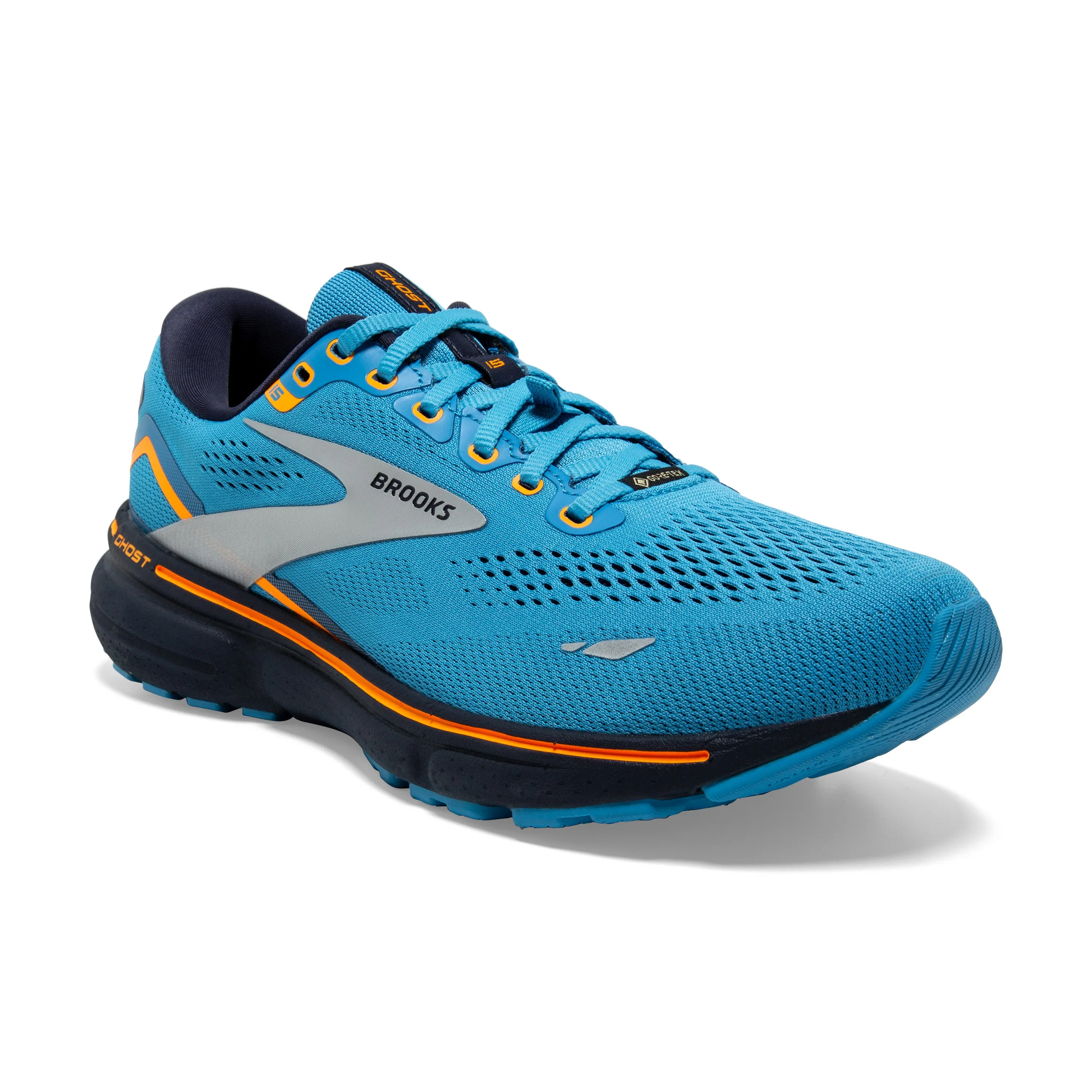 Brooks Mens Trainer Ghost 15 GTX Blue/Peacoat/Orange