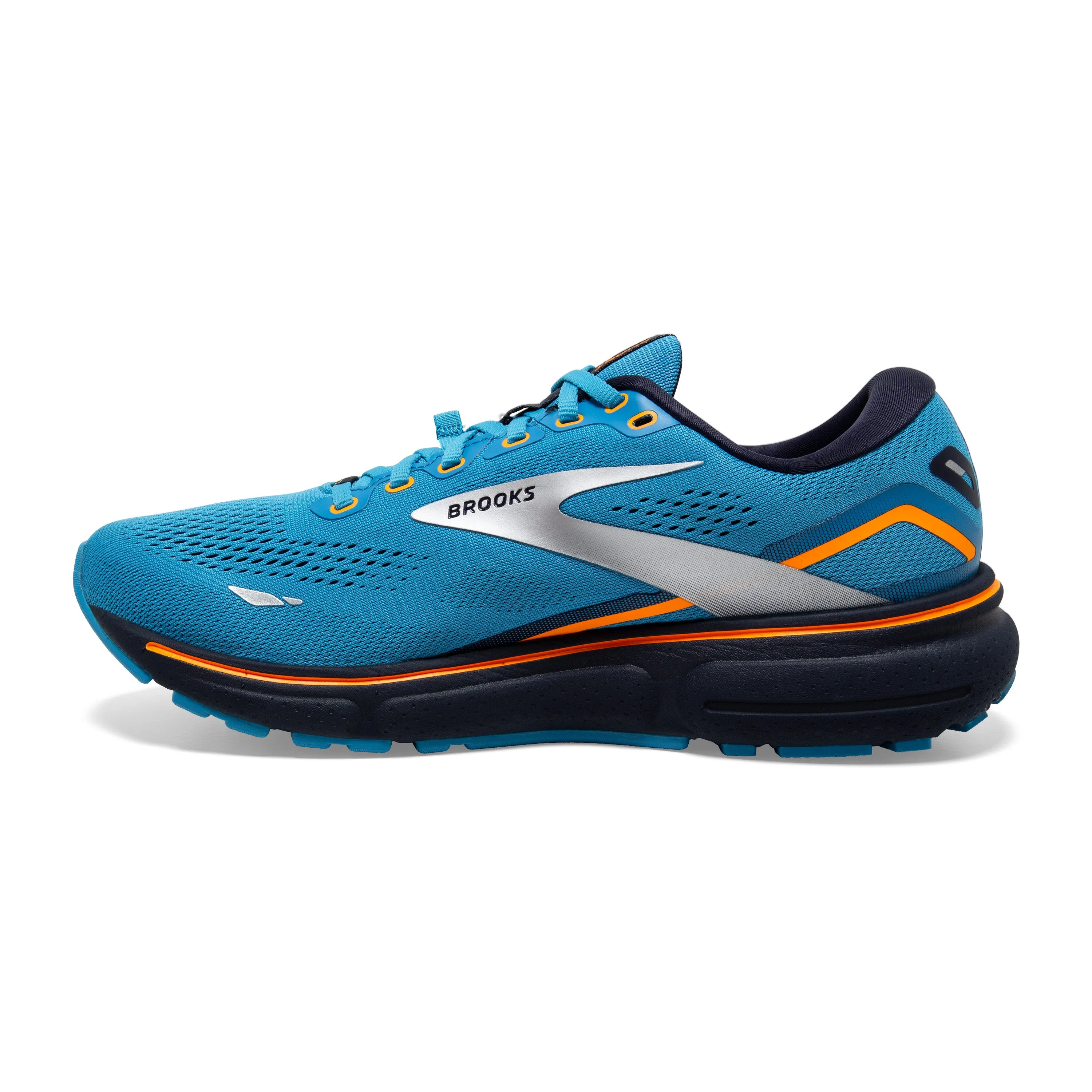 Brooks Mens Trainer Ghost 15 GTX Blue/Peacoat/Orange