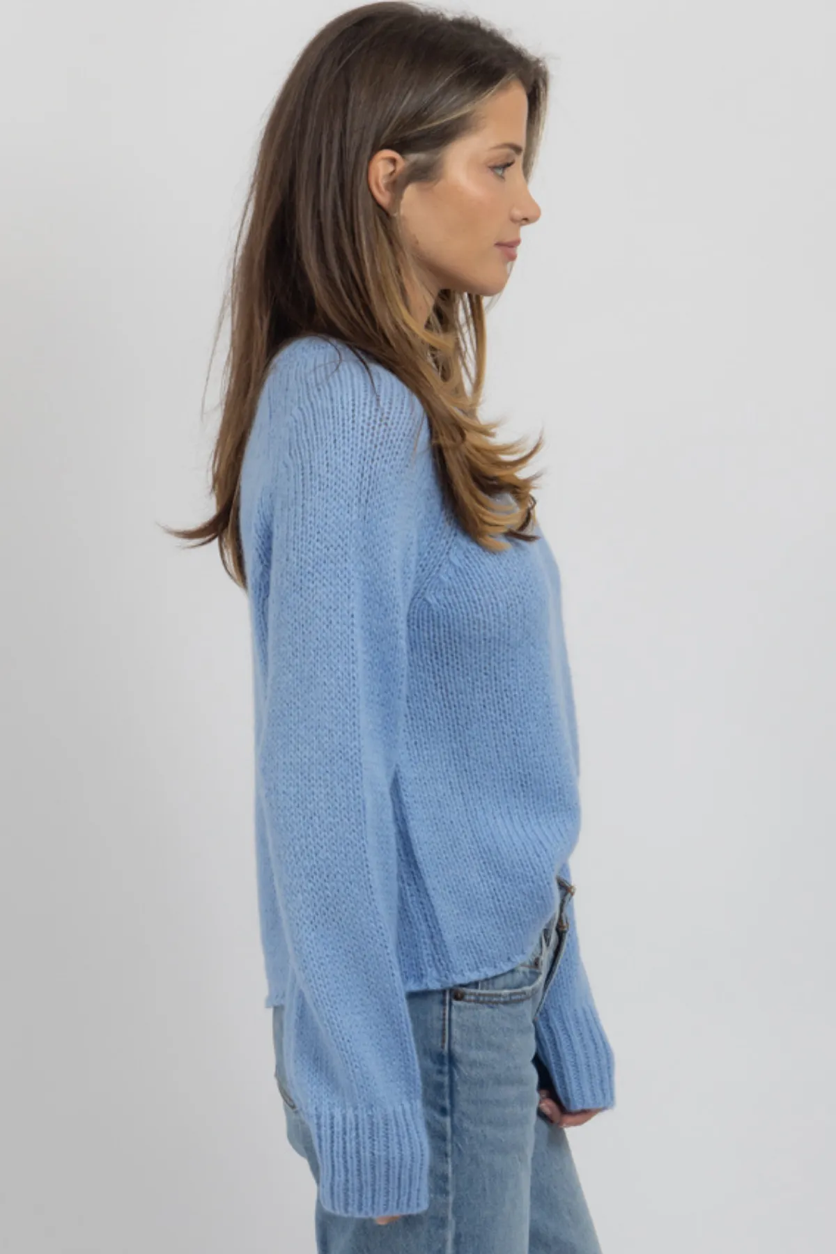 BRUNCHY BLUE KNIT SWEATER