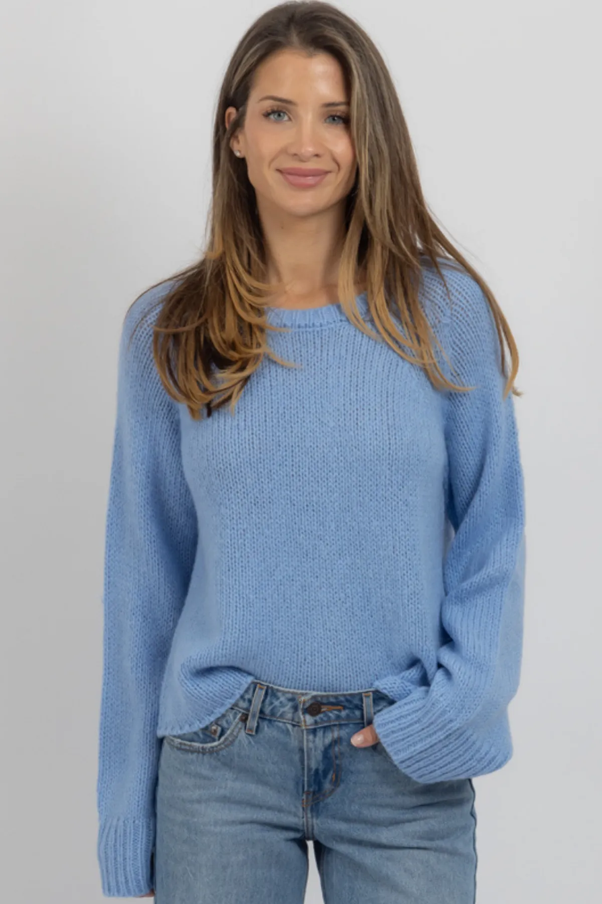 BRUNCHY BLUE KNIT SWEATER