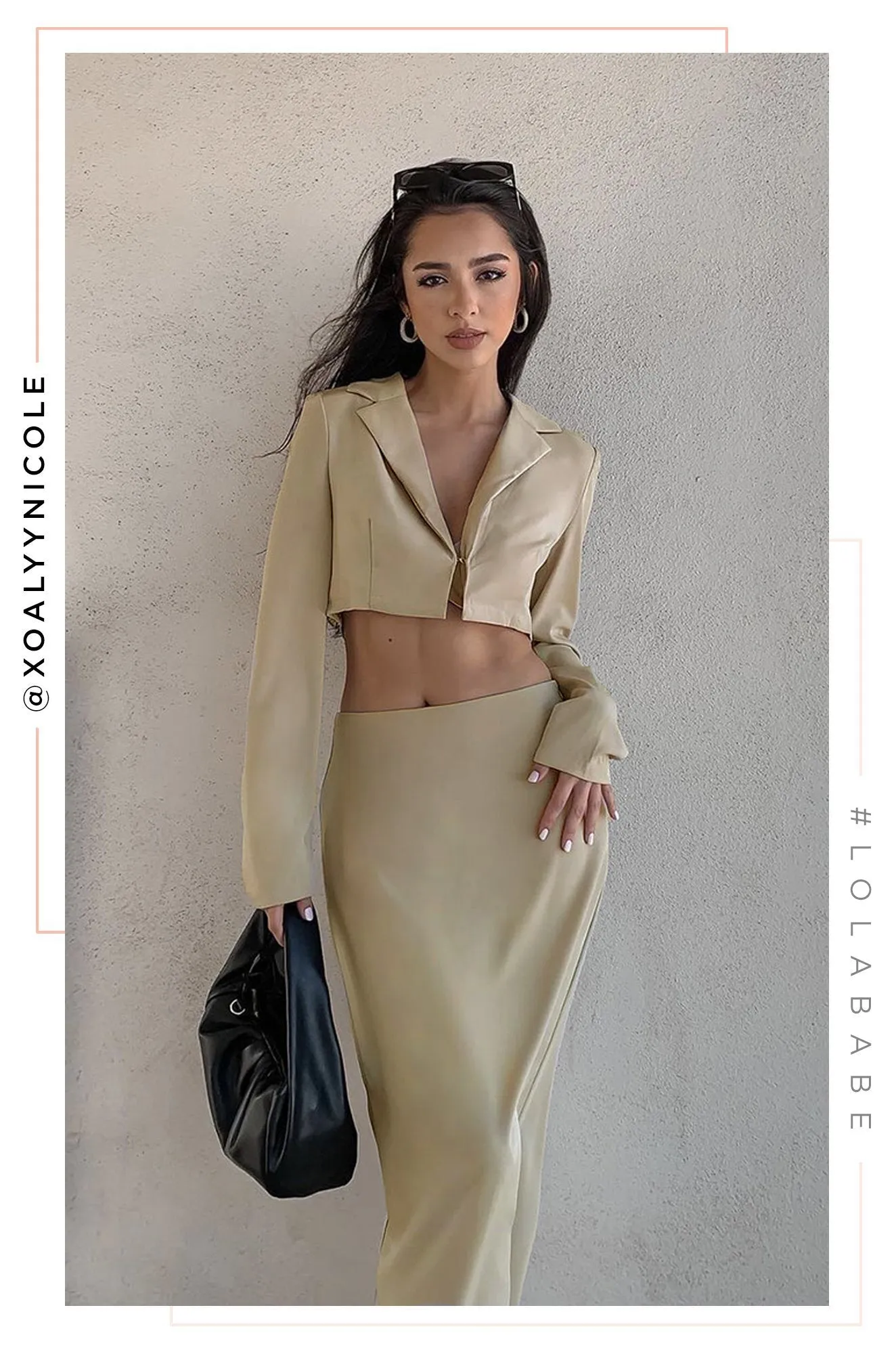 Business Talk Two Piece Blazer Skirt Set - Nude