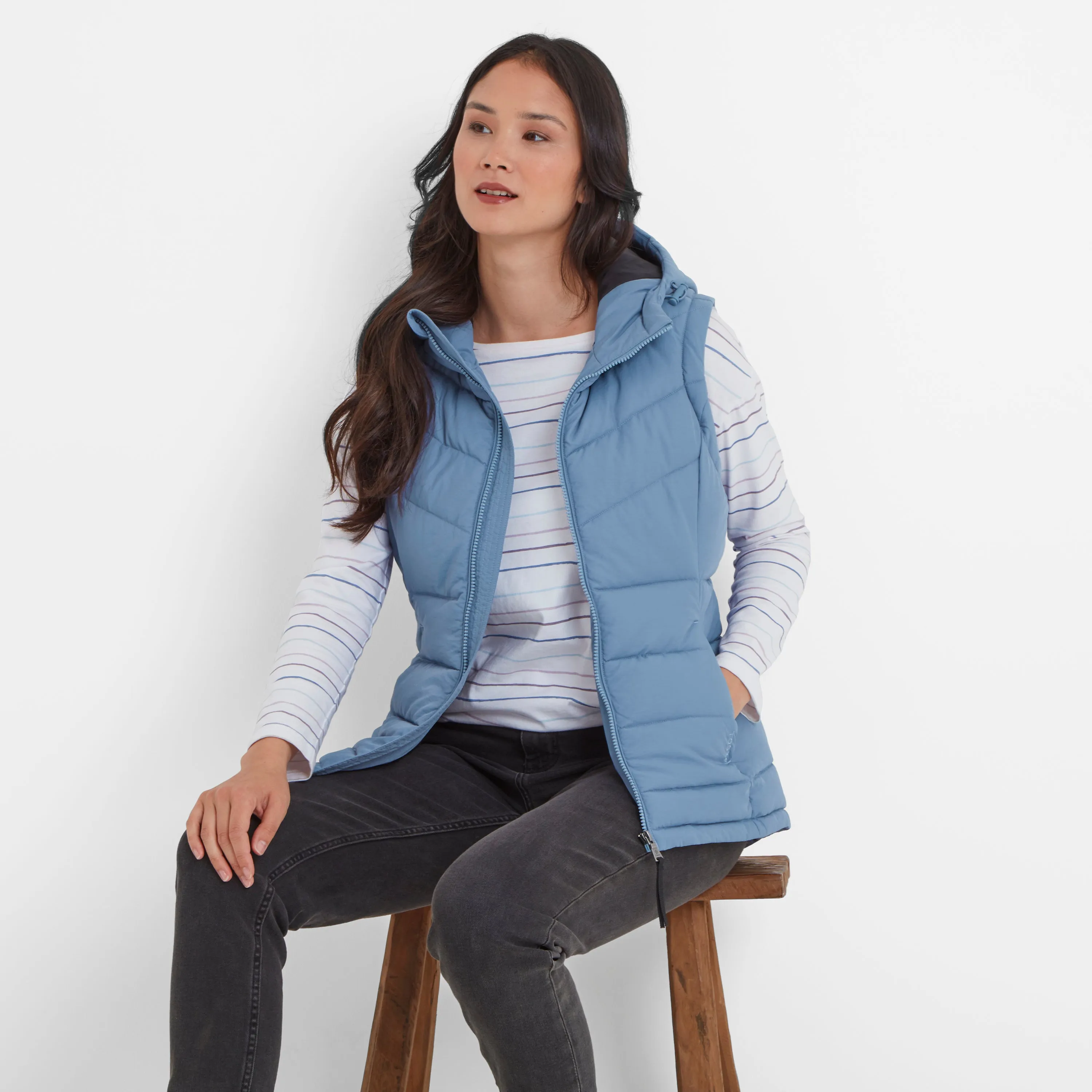 Calvo Womens Padded Gilet - Misty Blue