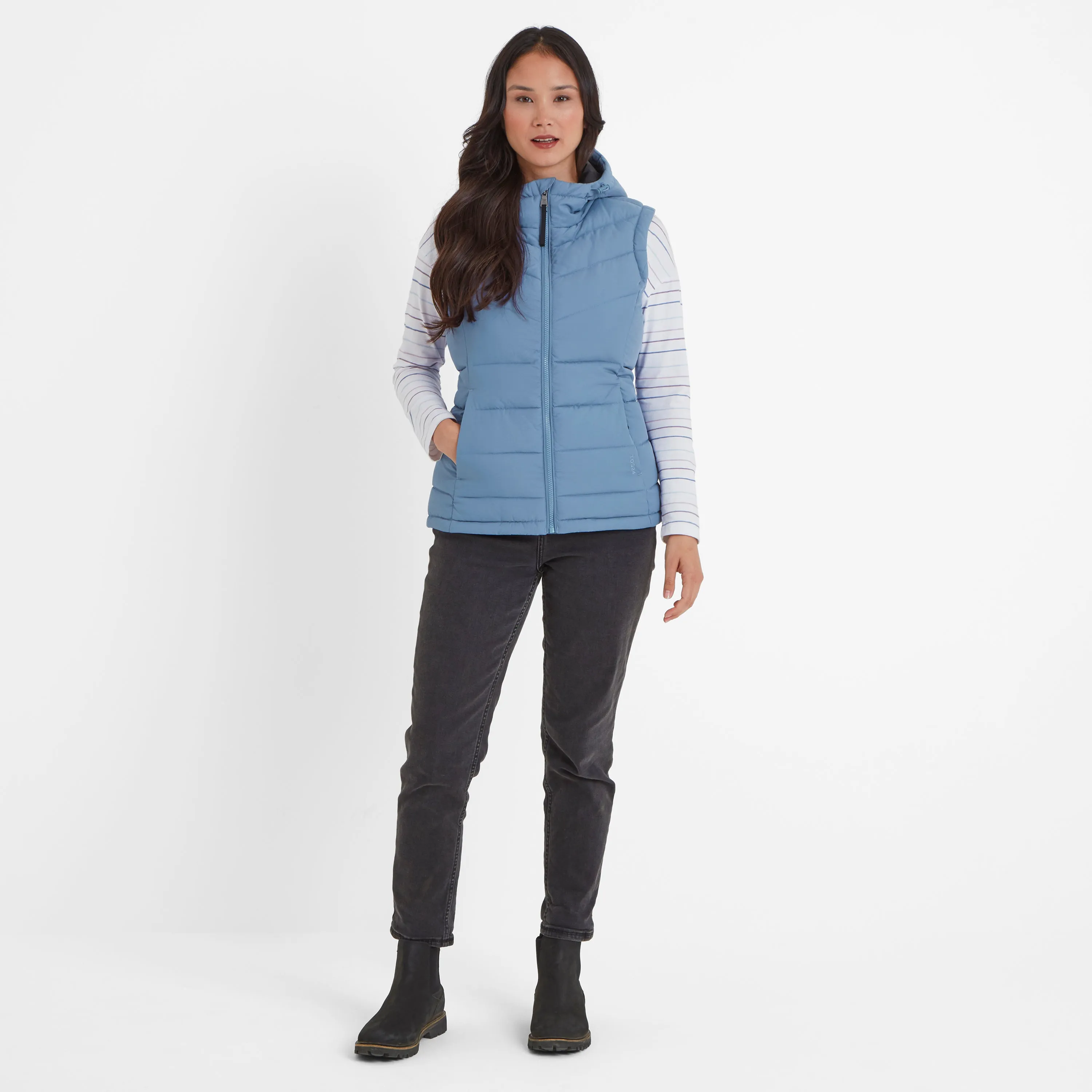 Calvo Womens Padded Gilet - Misty Blue