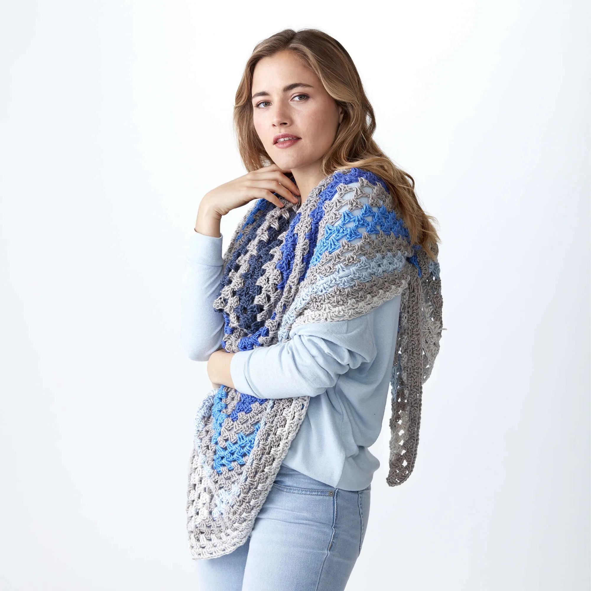 Caron X Pantone Staggered Stripes Crochet Shawl