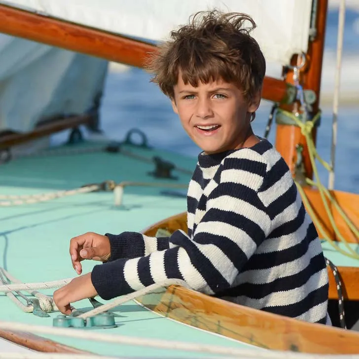 Children's Navy & Cream Stripe Boatneck Sweater