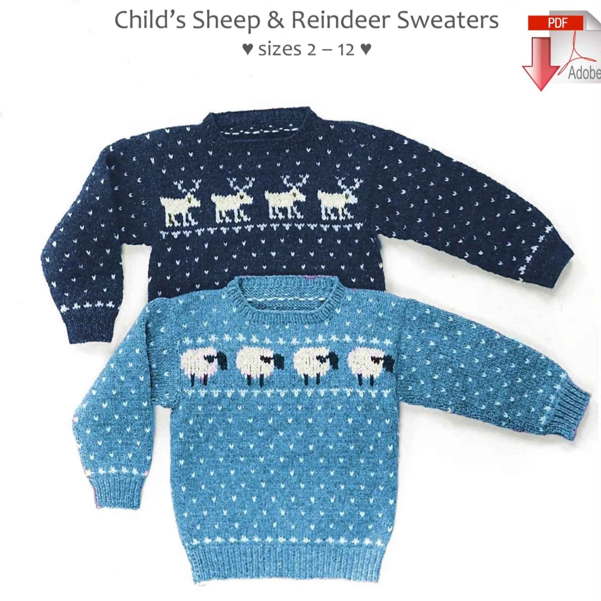 Child's Sheep & Reindeer Sweaters, download