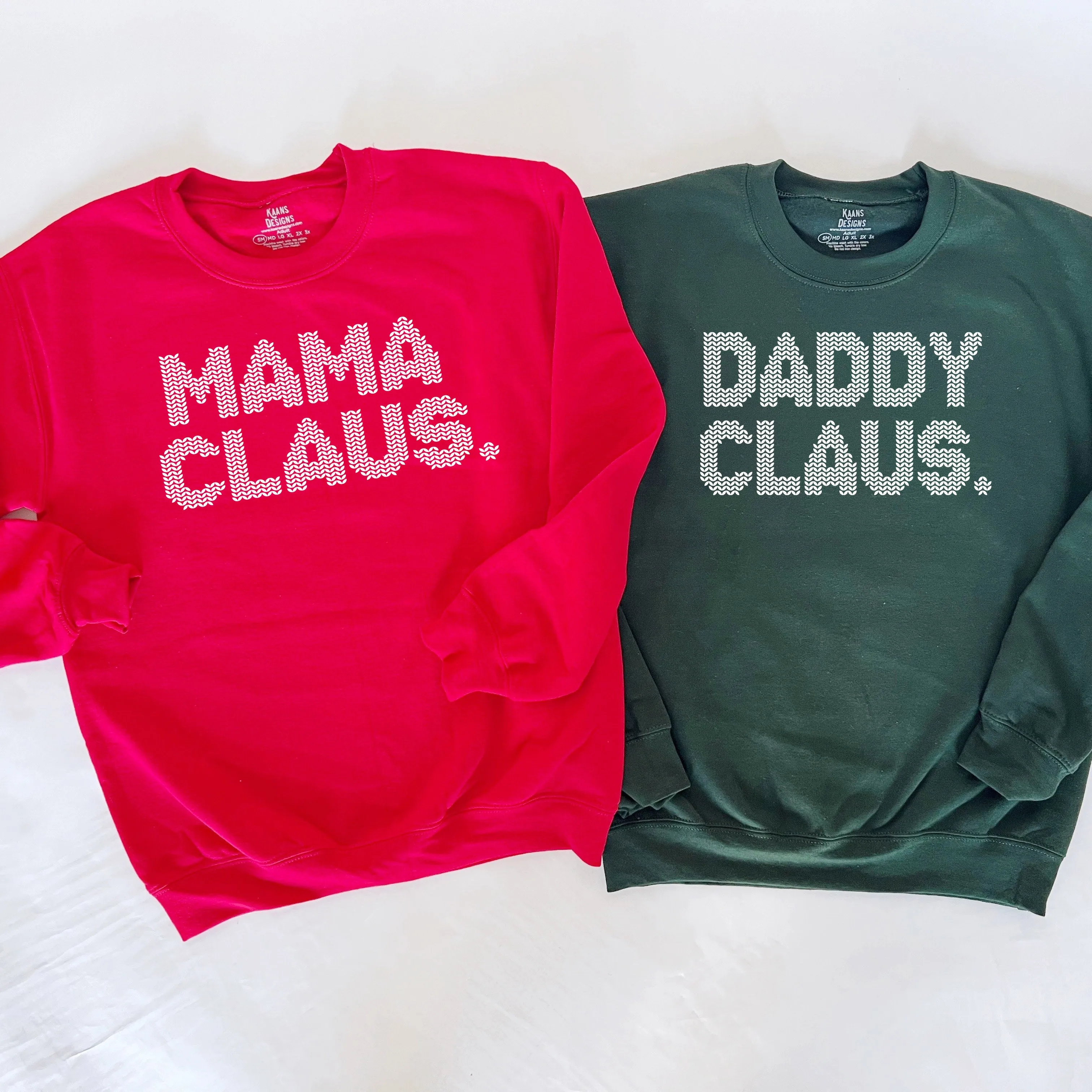 Christmas Mama Claus, Daddy Claus, and Spoiled Reindeer Family Sweatshirt set