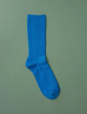 Cotton Fine Ribbed Socks // Classic Blue