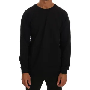 Daniele Alessandrini Elegant Black Cotton Crewneck Sweater