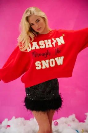 DASHIN THROUGH THE SNOW RED PULLOVER