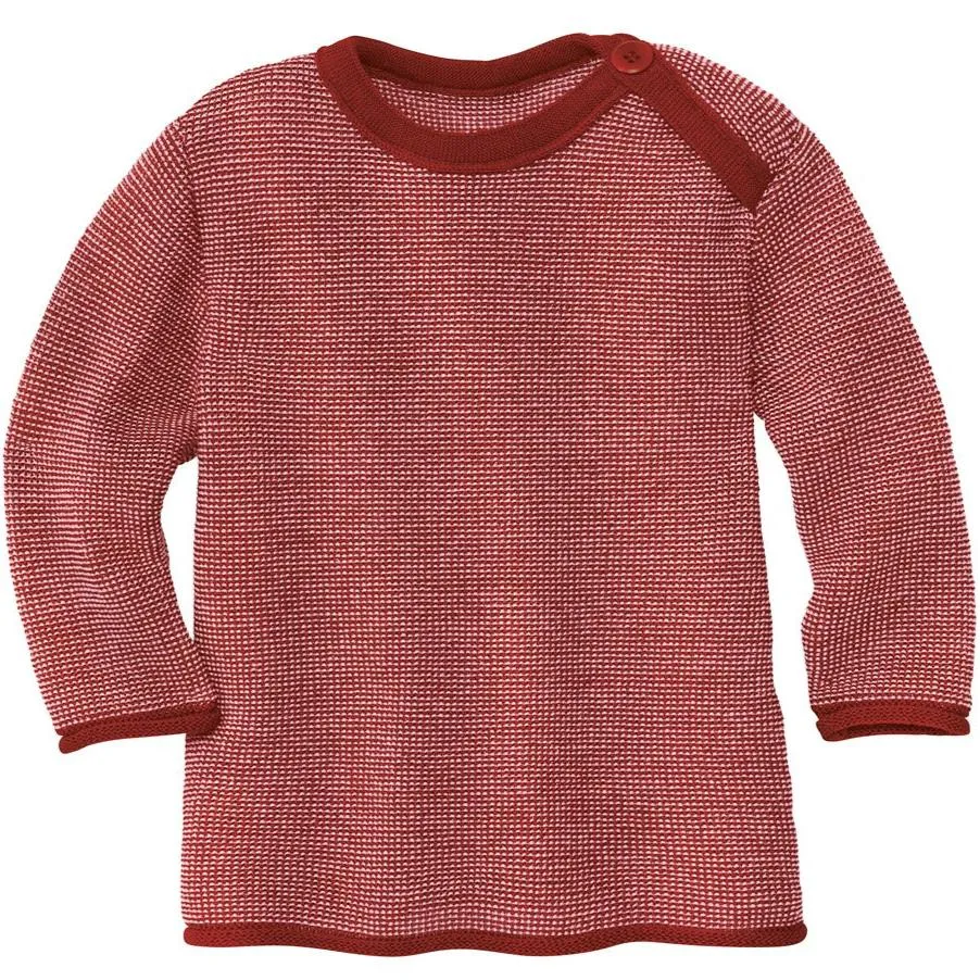 Disana Baby/Toddler Melange Sweater with button, Knitted Wool