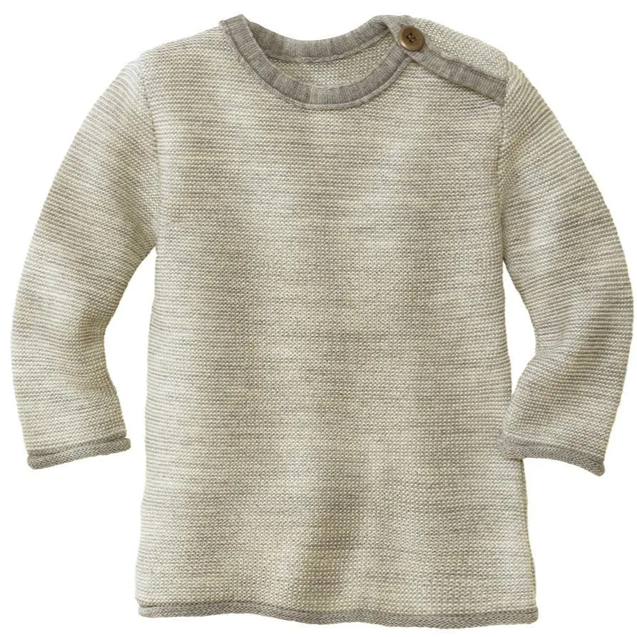 Disana Baby/Toddler Melange Sweater with button, Knitted Wool