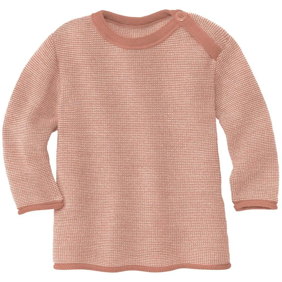 Disana Baby/Toddler Melange Sweater with button, Knitted Wool