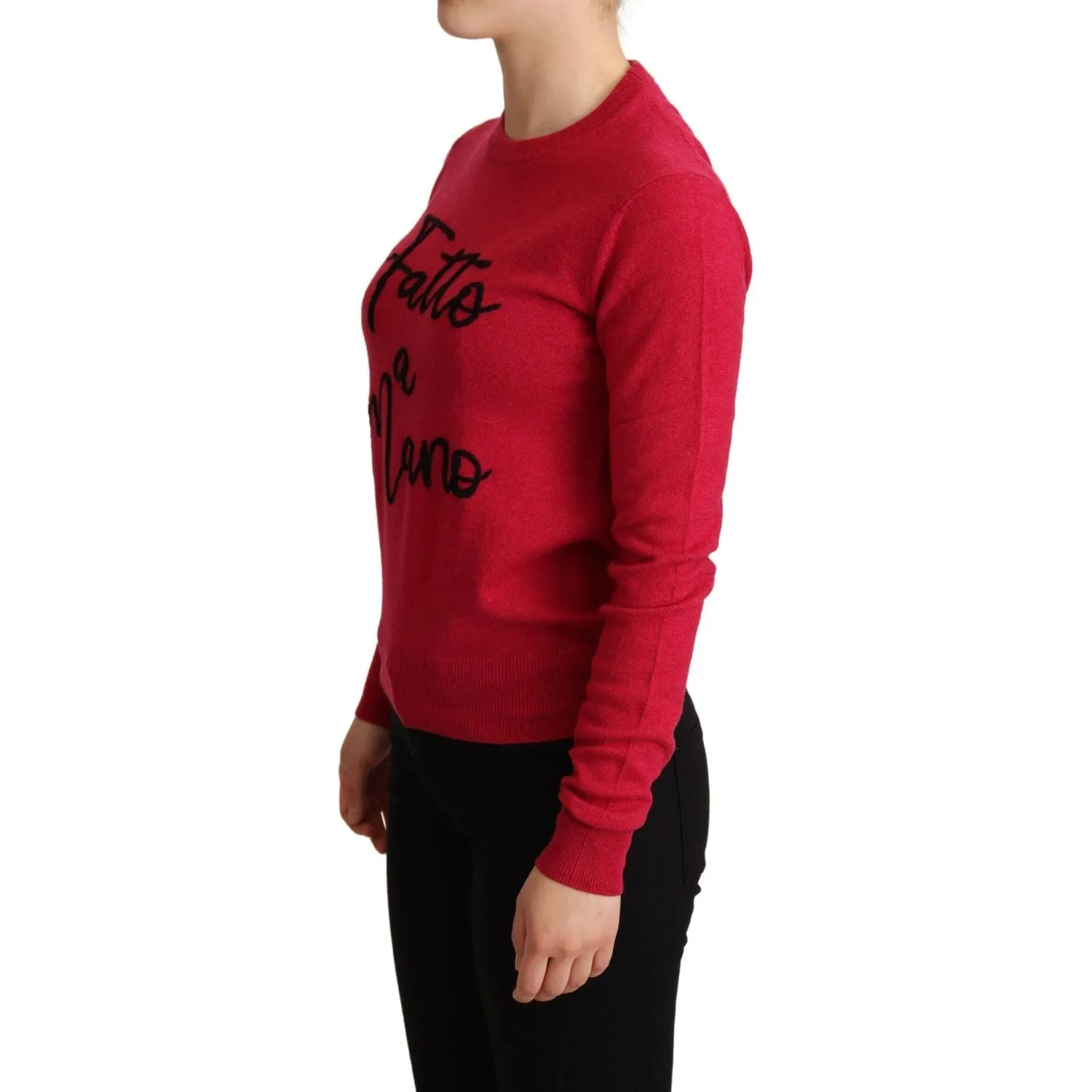 Dolce & Gabbana Chic Pink Cashmere Blend Crewneck Pullover