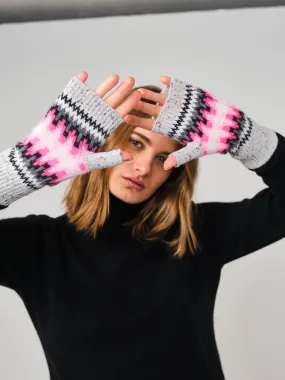 Electric Fairisle Cashmere Wrist Warmers