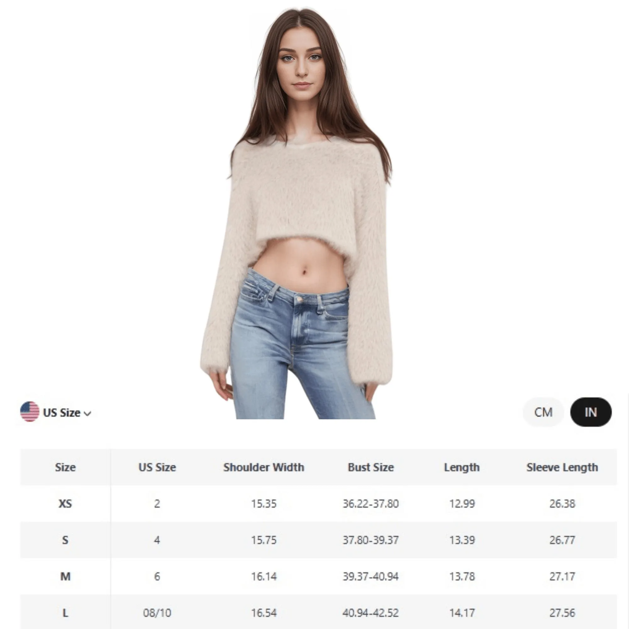 Elegant Women's Faux Fur Crop Top Long Lantern Sleeves Thick Sweaters Female Autumn Winter Fashion Solid Warm Outwears Lady