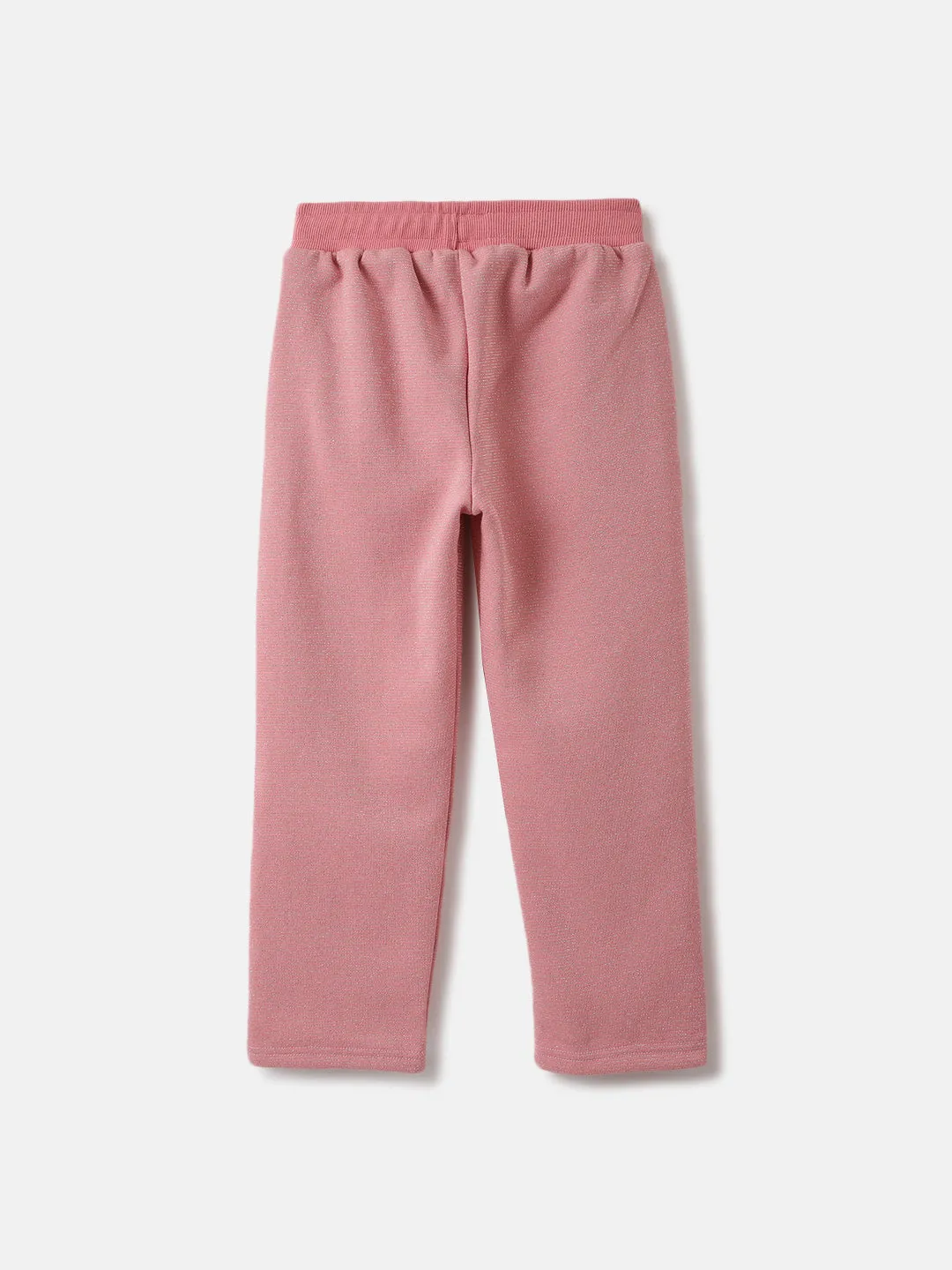 Elle Girls Pink Solid Straight Sweatpant