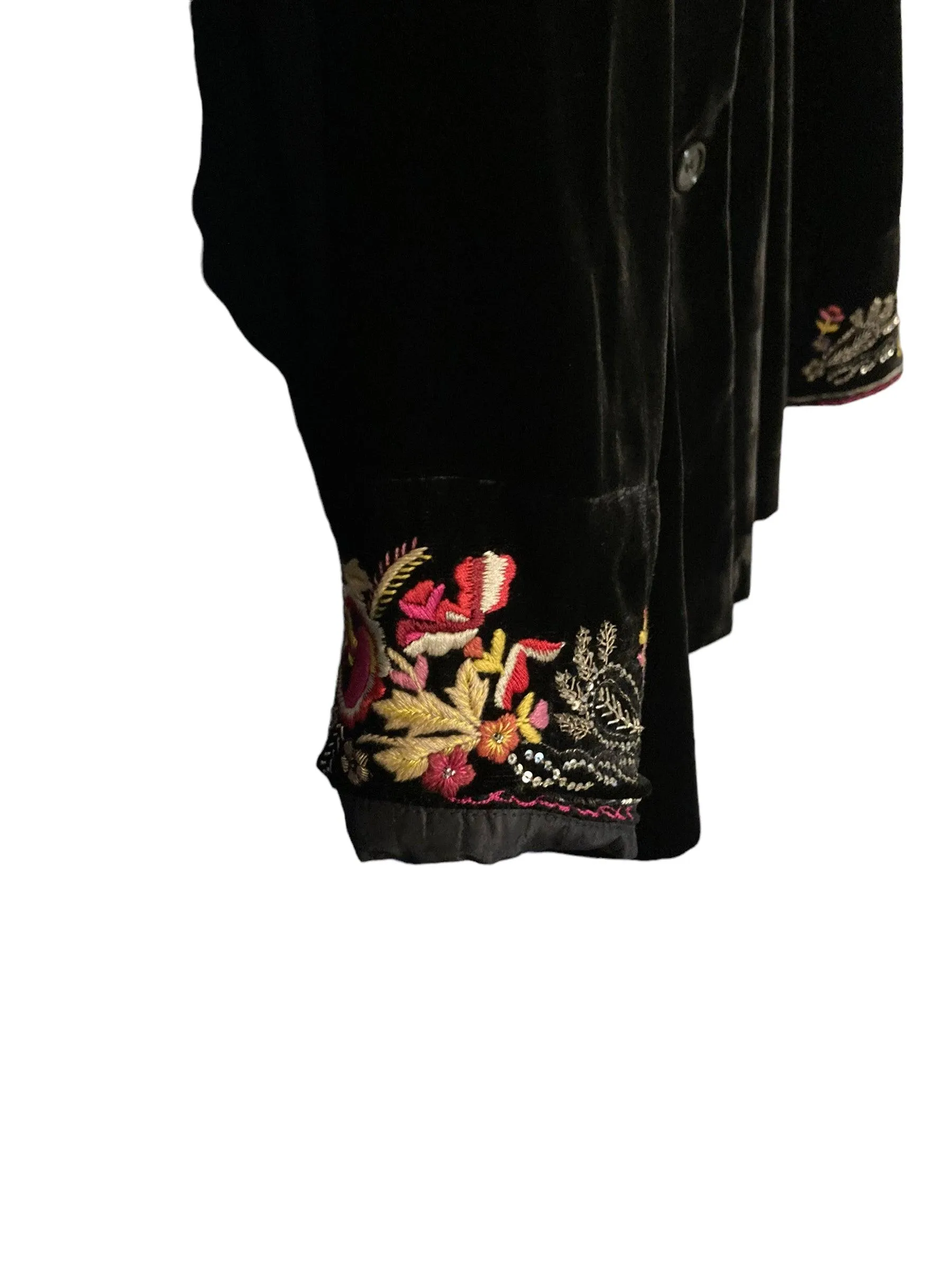 Etro Velvet Dark Brown Long Sleeved Embroidered Jacket & Matching Waistcoat UK Size 8