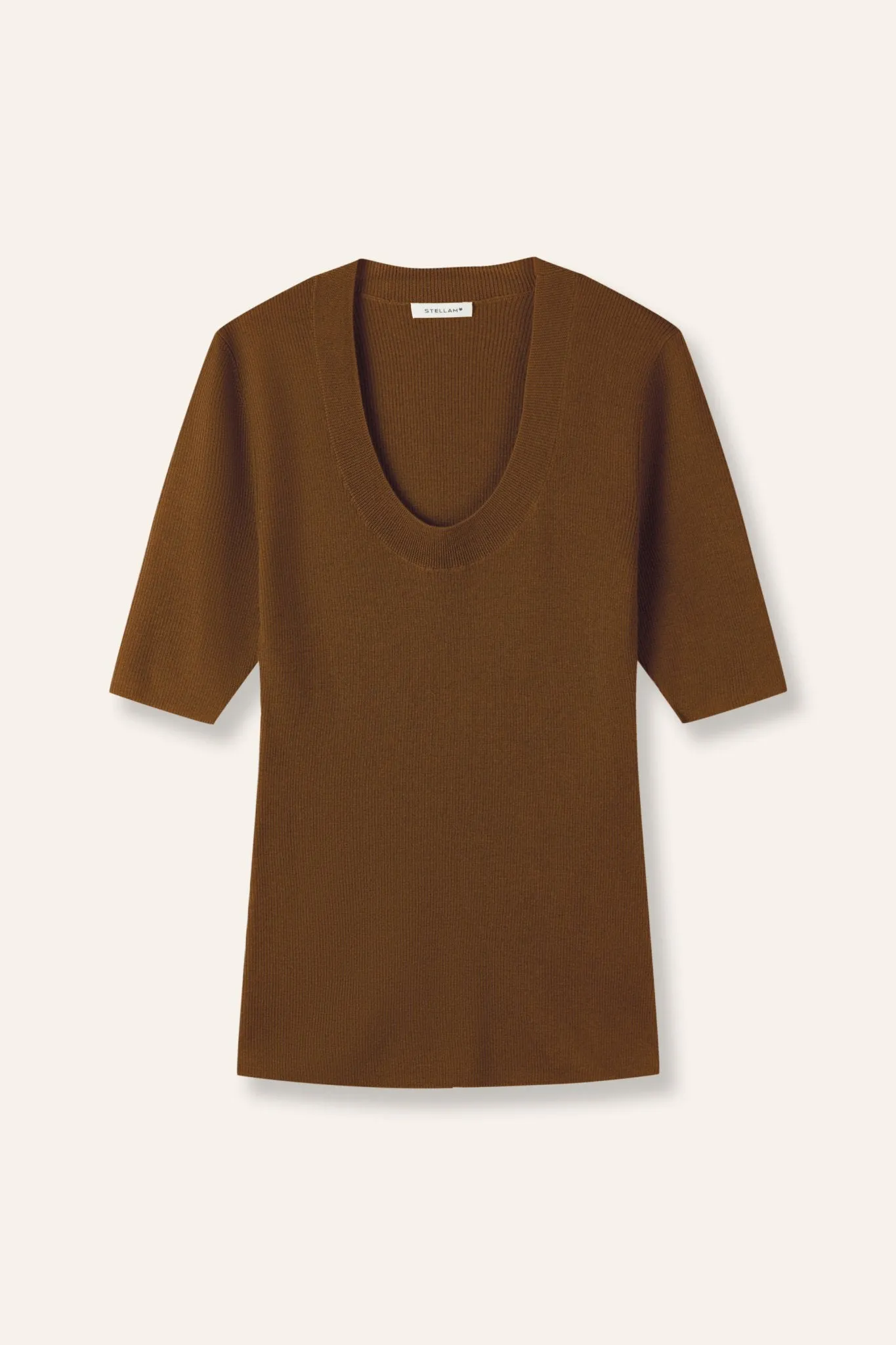 EVA crew mid-sleeve pullover (Brown)